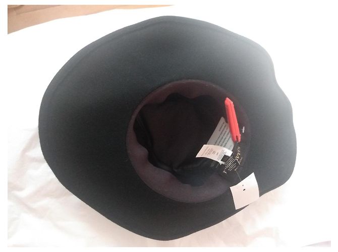 Autre Marque Cappello fedora in lana nero - vista 10