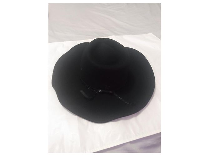 Autre Marque Cappello fedora in lana nero - vista 11