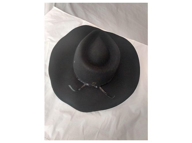 Autre Marque Cappello fedora in lana nero - vista 2