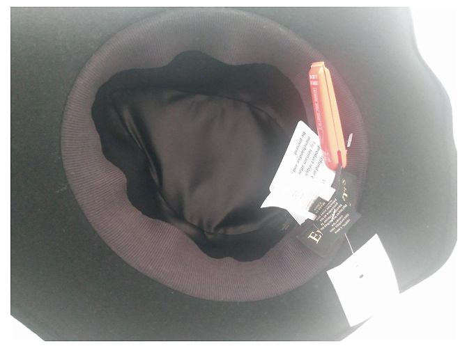 Autre Marque Cappello fedora in lana nero - vista 5