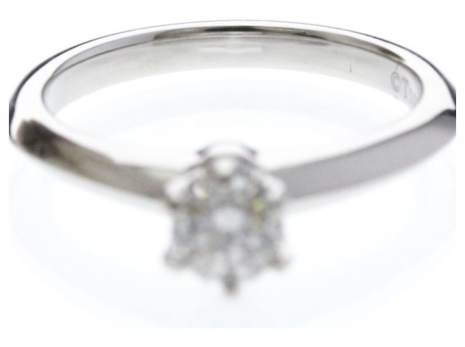 Tiffany & Co Tiffany Solitär-Diamantring aus Platin Silber - Ansicht 5