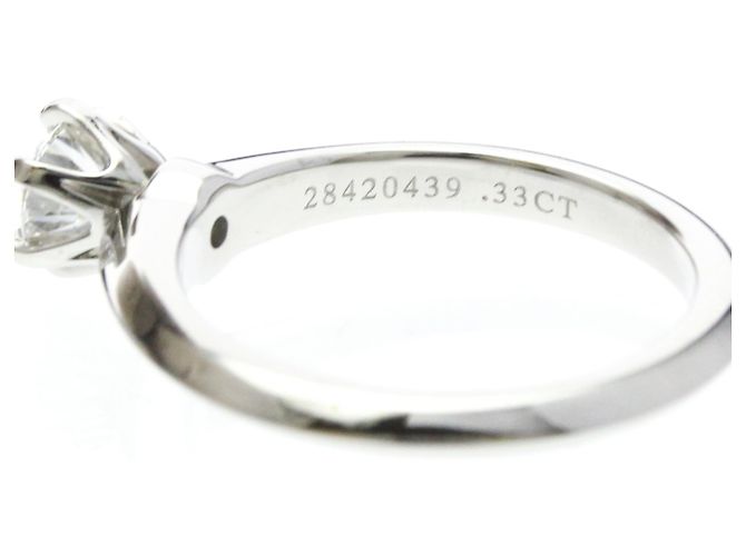Tiffany & Co Tiffany Solitär-Diamantring aus Platin Silber - Ansicht 6