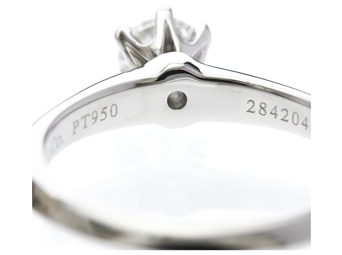 Tiffany & Co Tiffany Solitär-Diamantring aus Platin Silber - Ansicht 8