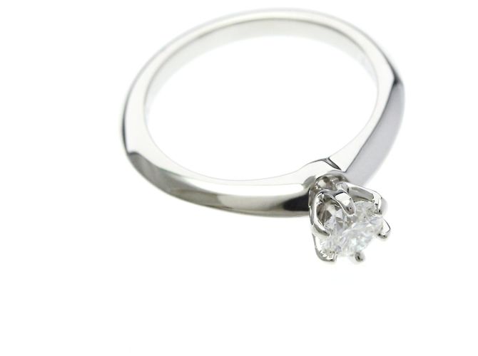 Tiffany & Co Tiffany Solitär-Diamantring aus Platin Silber - Ansicht 9