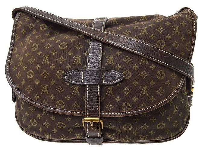 Louis Vuitton Saumur Mini Lin 30 Marrone - vista 2
