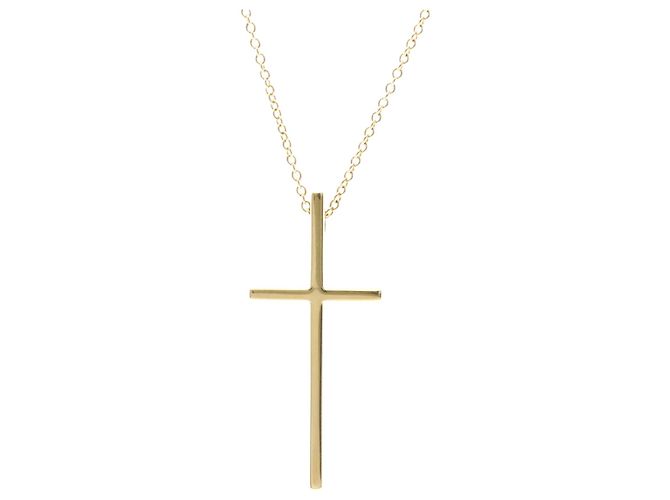 Pendentif Croix Tiffany & Co. Or Jaune 18K Doré - vue 2