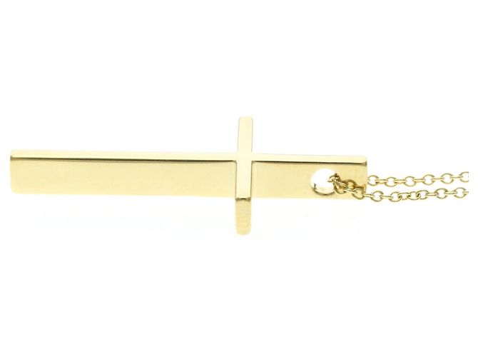 Pendentif Croix Tiffany & Co. Or Jaune 18K Doré - vue 4