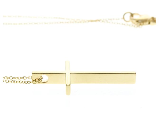 Pendentif Croix Tiffany & Co. Or Jaune 18K Doré - vue 5