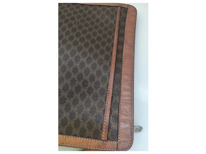 Pouch Céline Maclen in tela rivestita e pelle Marrone - vista 11
