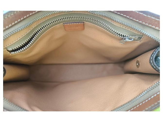 Pouch Céline Maclen in tela rivestita e pelle Marrone - vista 5