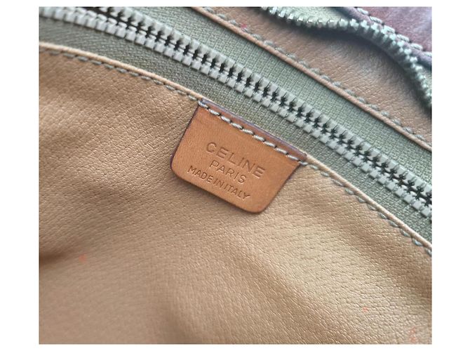 Pouch Céline Maclen in tela rivestita e pelle Marrone - vista 6