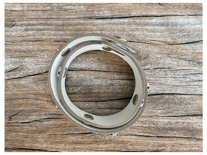 Tod's Bracciale a Doppio Giro in Pelle Bianca Bianco - vista 3