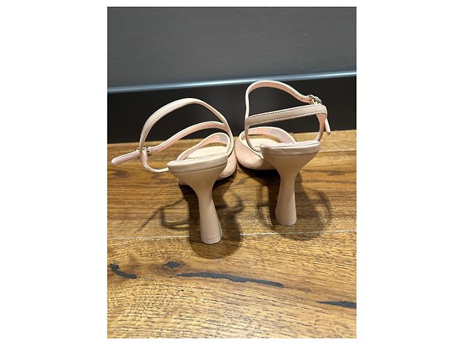 Décolleté Slingback Chanel in mesh rosa e pelle - vista 11