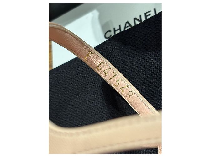 Décolleté Slingback Chanel in mesh rosa e pelle - vista 4