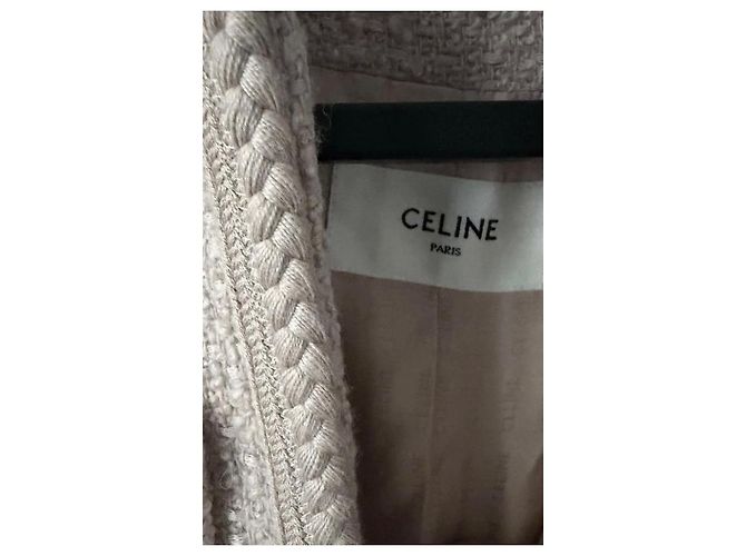 Céline kurze Tweedjacke in Puderrosa Pink - Ansicht 2