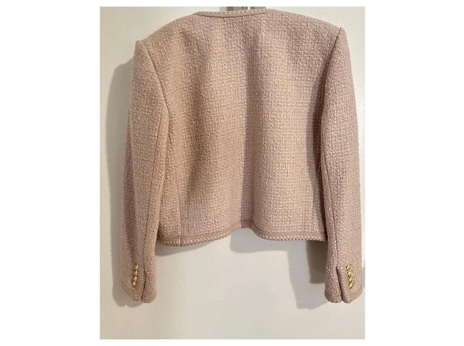 Céline kurze Tweedjacke in Puderrosa Pink - Ansicht 4