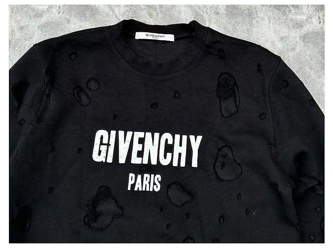Givenchy Paris Distressed Sweatshirt Schwarz - Ansicht 2