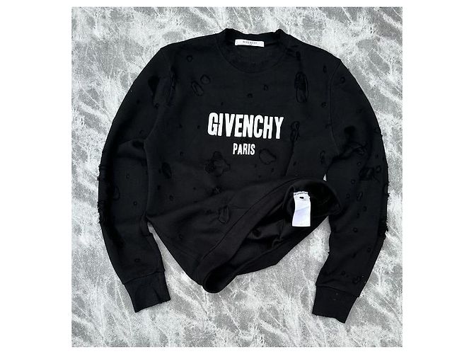 Givenchy Paris Distressed Sweatshirt Schwarz - Ansicht 8