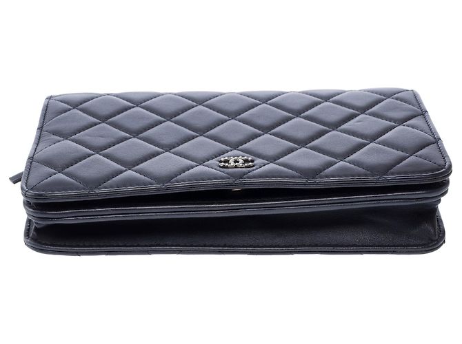 Borsa CHANEL Wallet on Chain in Pelle Blu Navy - 103856 - vista 10