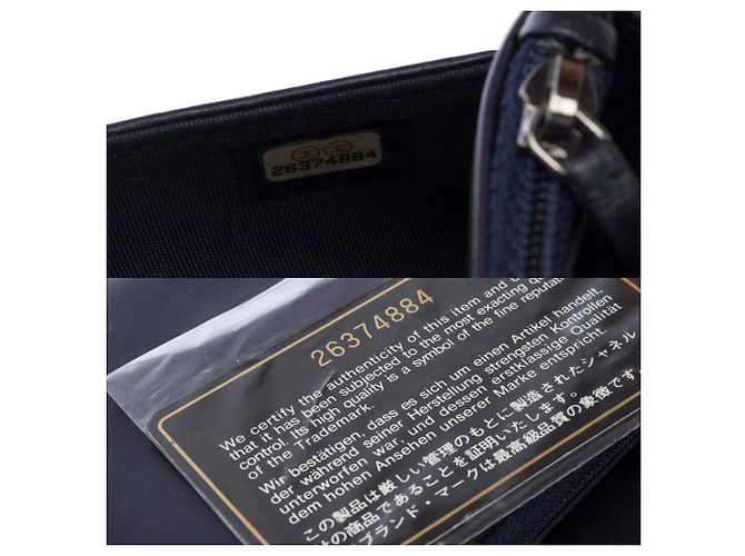Borsa CHANEL Wallet on Chain in Pelle Blu Navy - 103856 - vista 7