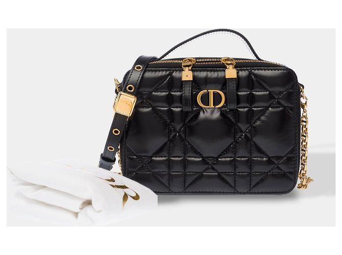 Borsa DIOR Dior Caro in Pelle Nera - 103830 Nero - vista 2