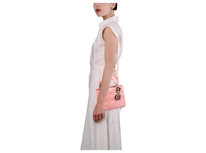 Borsa DIOR Lady Dior in Pelle Rosa - 103858 - vista 13