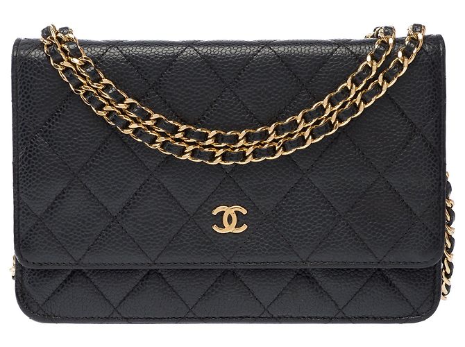 Borsa CHANEL Wallet on Chain in Pelle Nera - 103855 Nero - vista 2