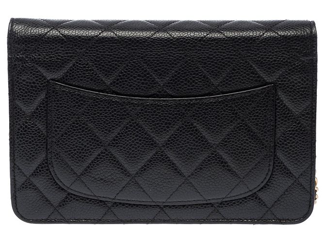 Borsa CHANEL Wallet on Chain in Pelle Nera - 103855 Nero - vista 3