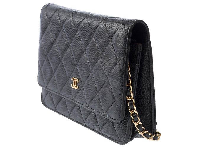 Borsa CHANEL Wallet on Chain in Pelle Nera - 103855 Nero - vista 4