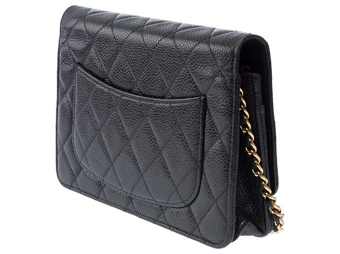 Borsa CHANEL Wallet on Chain in Pelle Nera - 103855 Nero - vista 5
