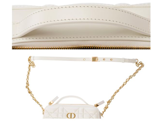 Borsa DIOR Dior Caro in Pelle Bianca - 103829 Bianco - vista 10