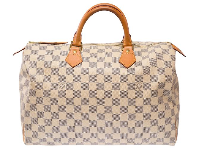 Borsa LOUIS VUITTON Speedy in Tela Bianca - 103849 Bianco - vista 3