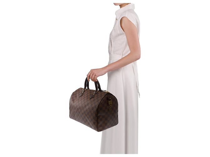 Borsa LOUIS VUITTON Speedy in Tela Marrone - 103848 - vista 12