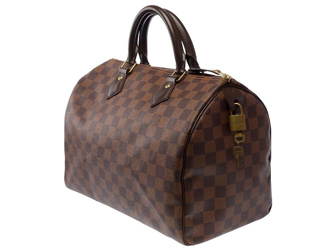 Borsa LOUIS VUITTON Speedy in Tela Marrone - 103848 - vista 4