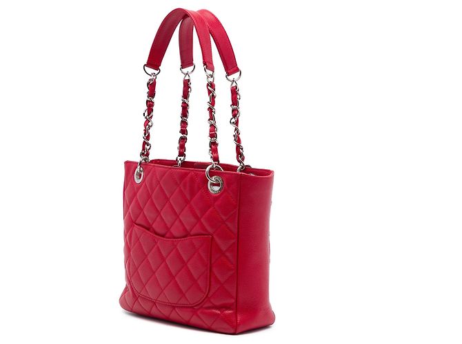 Borsa Chanel Caviar Petite Shopping Tote Rossa Rosso - vista 2