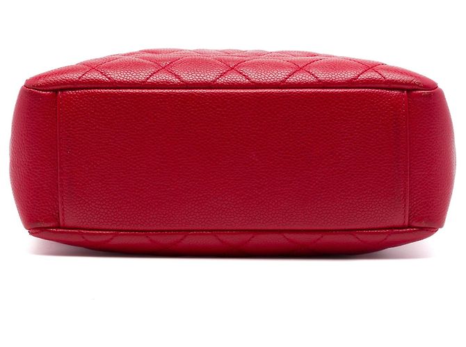 Borsa Chanel Caviar Petite Shopping Tote Rossa Rosso - vista 3