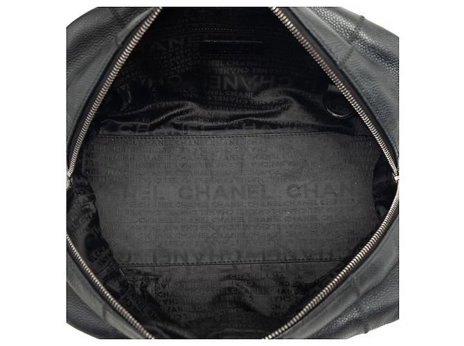 Borsa a tracolla Chanel Chocolate Bar Caviar Nera Nero - vista 4