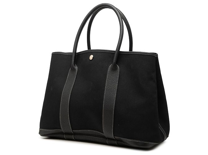 Borsa Tote Garden Party 36 Hermès in Toile e Negonda nera Nero - vista 2