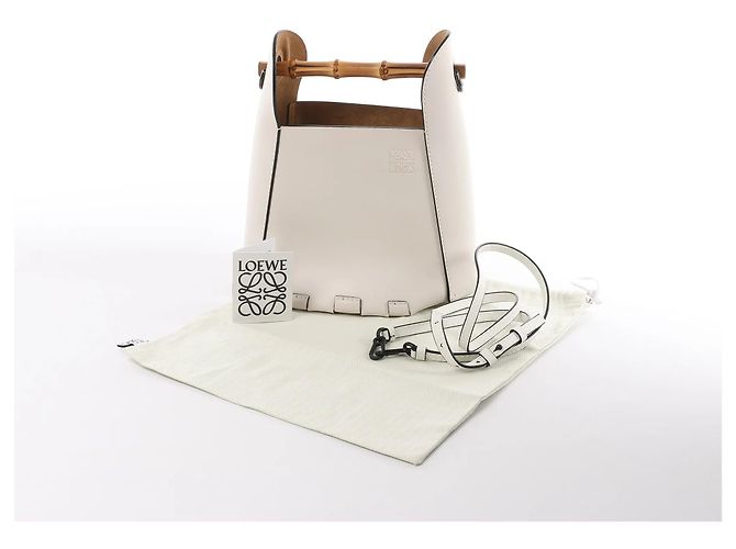 Borsa a mano 2Way in pelle LOEWE Bamboo Buckets in White Beige - vista 15