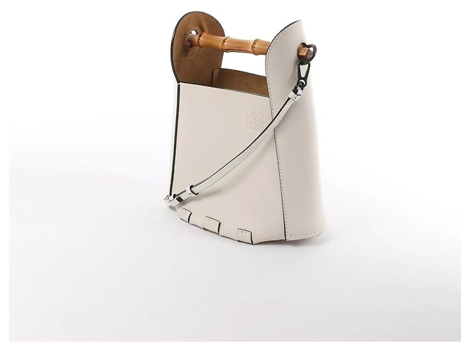 Borsa a mano 2Way in pelle LOEWE Bamboo Buckets in White Beige - vista 2