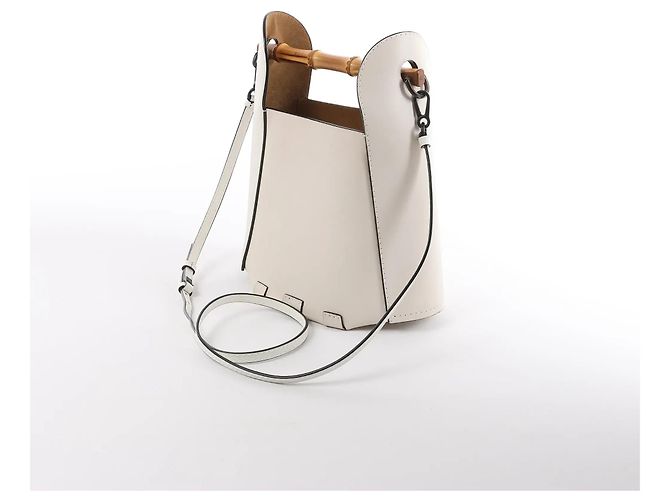 Borsa a mano 2Way in pelle LOEWE Bamboo Buckets in White Beige - vista 4