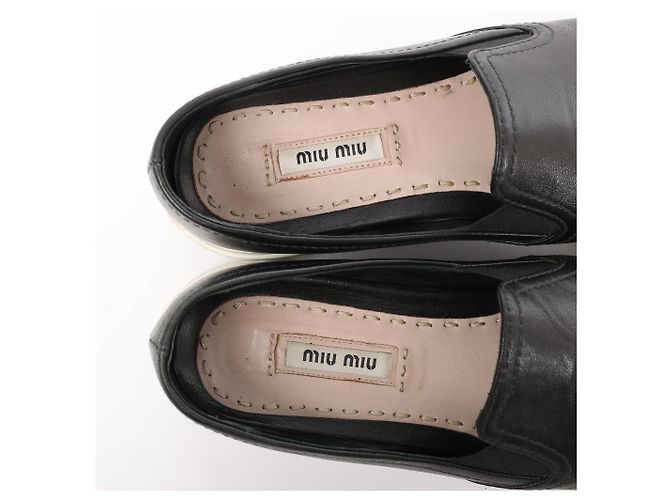 Miu Miu Leather Slip-on in Black 5S9010, Size 38.5 EU Nero - vista 10