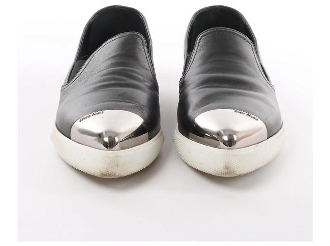 Miu Miu Leather Slip-on in Black 5S9010, Size 38.5 EU Nero - vista 3