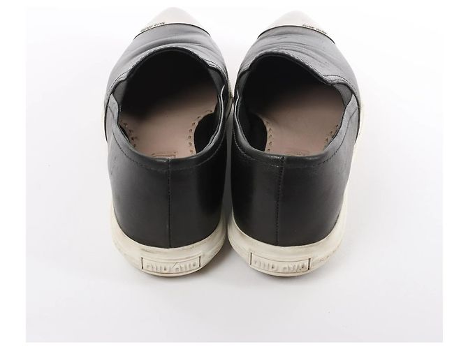 Miu Miu Leather Slip-on in Black 5S9010, Size 38.5 EU Nero - vista 6