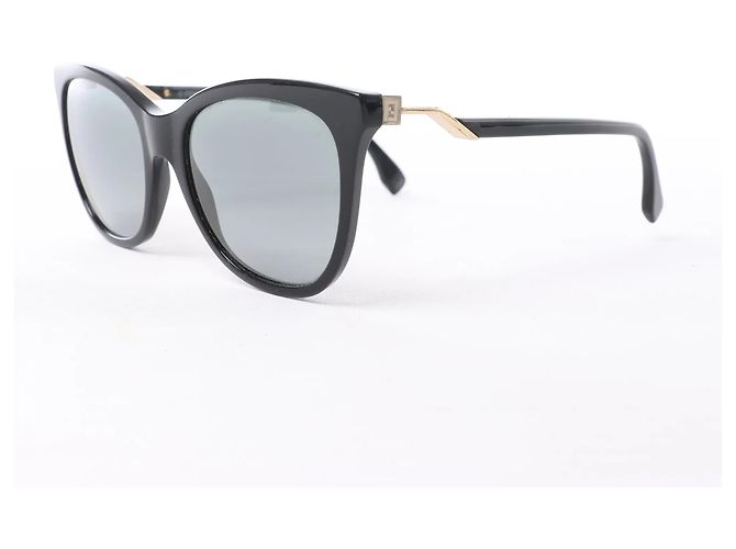 Fendi Zucca FF Logo Wayfarer Sonnenbrille in Schwarz - Ansicht 2