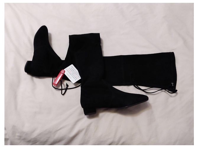 Botas altas de ante negras Stuart Weitzman Negro - vista 12