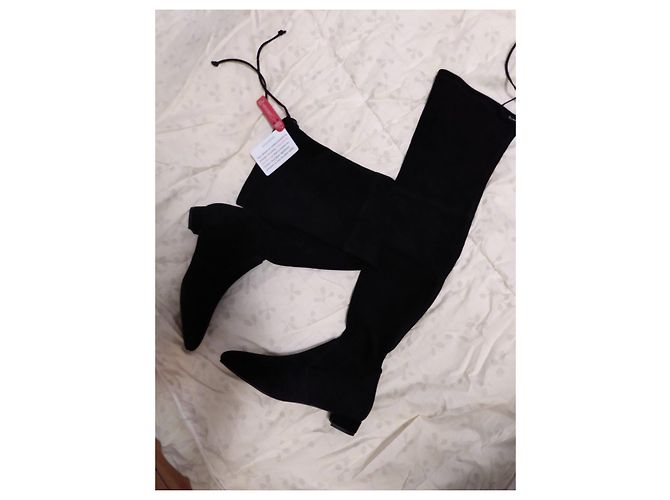Botas altas de ante negras Stuart Weitzman Negro - vista 2