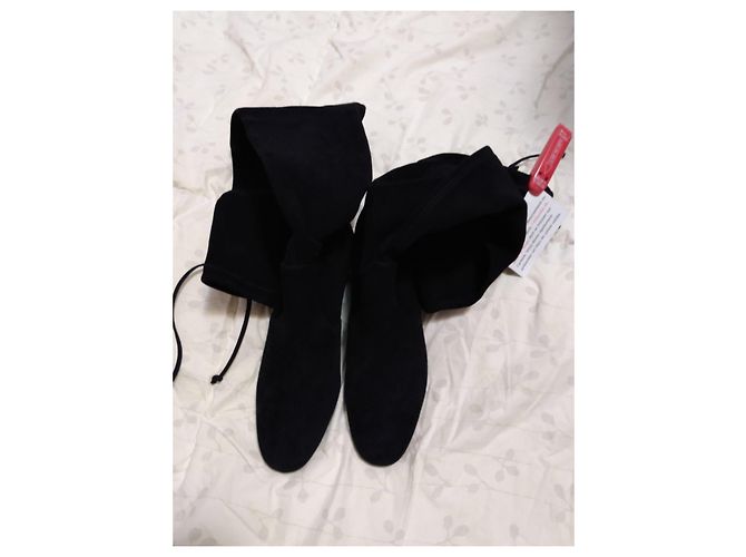 Botas altas de ante negras Stuart Weitzman Negro - vista 3