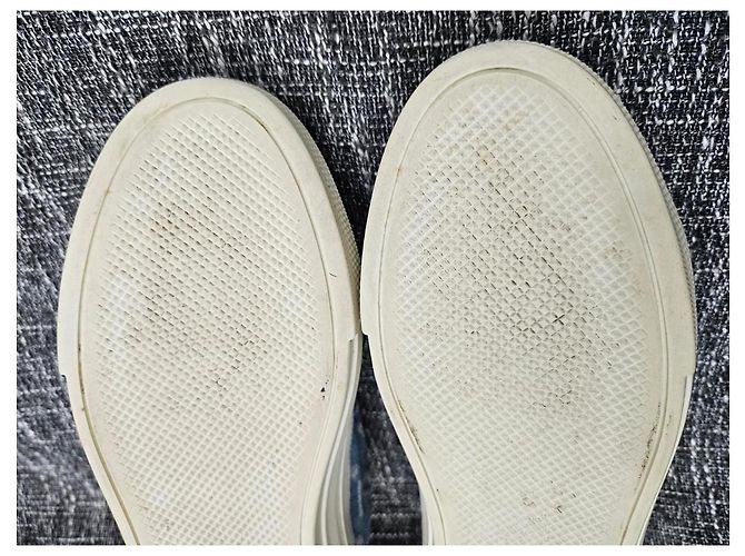 Baskets Louis Vuitton Monogram Denim Blanc Bleu - vue 17
