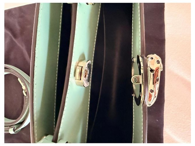 Borsa Panthère de Cartier con manico superiore in pelle verde menta - vista 11